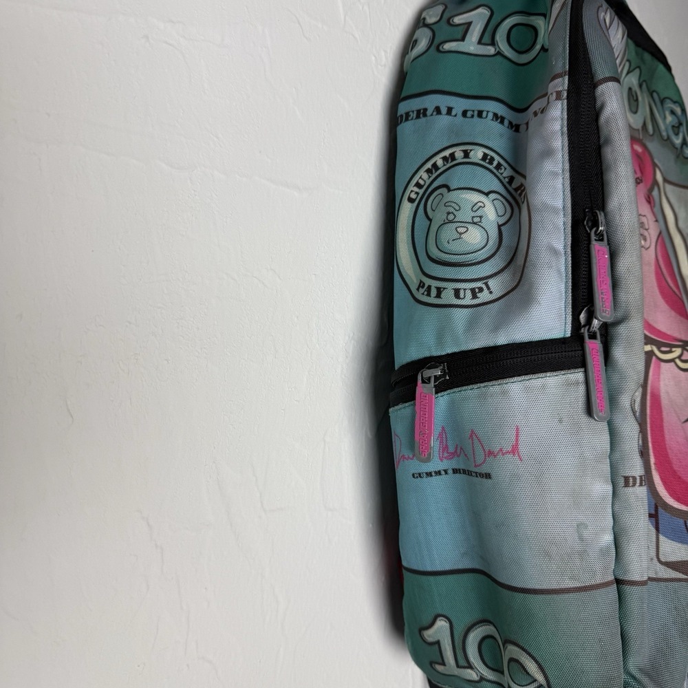 Sprayground Gummy Money Backpack Limited Edition Pink Bear Money Graphic Rare - Picture 5 of 13